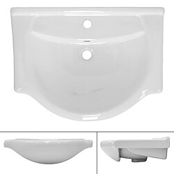 ML DESIGN MODERN LIVING Céramique lavabo blanc, brillant lavabo à poser 675x215x515 mm