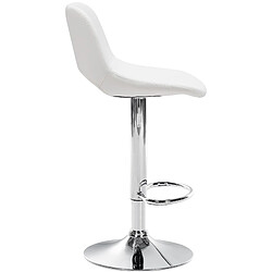 Decoshop26 Tabourets de bar chaises haute x2 avec repose-pieds en PVC blanc piètement métallique chromé 10_0004060 pas cher