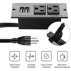 Acheter Prise de multiprise intégrée pour réunion, station de charge de bureau avec 2 prises et 2 ports USB