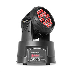 BeamZ MHL Moving Head Wash Lyre LED RVB 18x 3W 6/11 canaux DMX - noir BeamZ