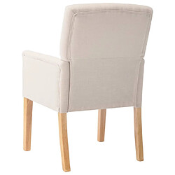 Maison Chic Chaises à manger avec accoudoirs,Chaise pour cuisine Beige Tissu -MN15688 pas cher