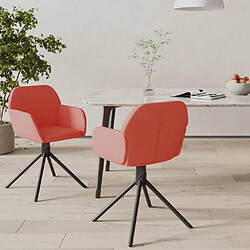 vidaXL Chaises pivotantes à manger lot de 2 Rose Velours 