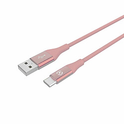 Câble Micro USB Celly USBTYPECCOLORPK Rose 1 m 