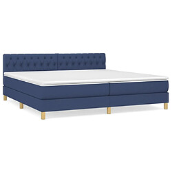 Maison Chic Lit Adulte - Lit simple Lit à sommier tapissier avec matelas moelleux - Meuble de Chambre - Bleu 200x200 cm Tissu -MN92959