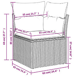 vidaXL Canapé d'angle de jardin avec coussins gris résine tressée pas cher