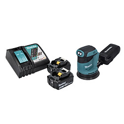 Makita DBO 180 RM Ponceuse excentrique sans fil 18 V 125 mm + 2x batterie 4,0 Ah + chargeur