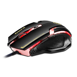 Wewoo Souris noir pour Ordinateur PC Portable Haute Précision Gaming Mouse LED quatre couleur contrôlée respiration lumière USB 6 Boutons 3200 DPI Filaire Optique