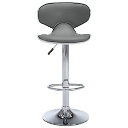 Avis vidaXL Tabourets de bar lot de 2 gris similicuir