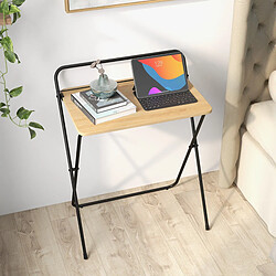 Helloshop26 Bureau informatique pliable de 60 cm bureau d'écriture compact pour le bureau à domicile avec support pour tablette bureau d'étude polyvalent naturel 20_0008013