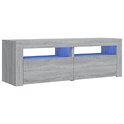 Maison Chic Meubles TV avec lumières LED - Banc TV pour salon sonoma gris 120x35x40 cm -MN90532