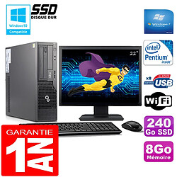 PC Fujitsu Esprimo E500 E85+ SFF G640 8Go Disque 240Go SSD Wifi W7 Ecran 22" · Occasion 