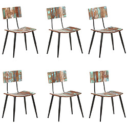 vidaXL Chaises à manger lot de 6 bois de récupération solide