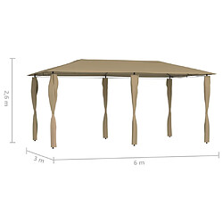 Avis vidaXL Belvédère avec revêtement de poteaux 2,98x5,3x2,59 m 160 g/m²