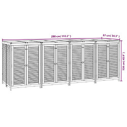 vidaXL Boîte de rangement de jardin 280x87x104 cm bois massif d'acacia pas cher