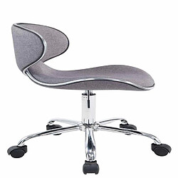 Avis Decoshop26 Tabouret de travail sur roulettes hauteur réglable et pivotant en tissu gris clair pieds métal chromé TABO10185