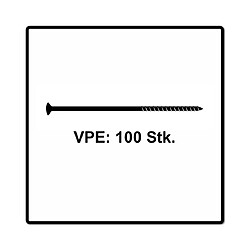 Fischer Vis pour panneaux de particules Power-Fast II FPF II 6.0x100 mm - 100 pièces (670457) tête fraisée + Filetage partiel Torx, galvanisée, passivée bleue