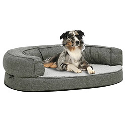 vidaXL Matelas de lit ergonomique de chien 75x53 cm Polaire Gris 