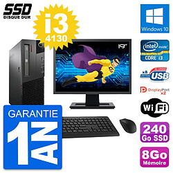 PC Lenovo M93p SFF Ecran 19" Intel i3-4130 RAM 8Go SSD 240Go Windows 10 Wifi - Occasion