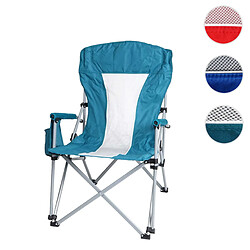 Mendler Chaise de camping HWC-L50, chaise pliante chaise de pêcheur chaise de régie, lavable housse de protection acier tissu/textile ~ turquoise