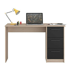 Avis PARISOT Bureau droit 3 tiroirs - Décor chene Brooklyn - L 121,4 x P 55 x H 74.5 cm - ESSENTIELLE