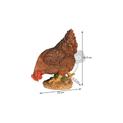 Jardindeco Poule en résine picorant 26 cm.