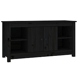 Maison Chic Meuble TV scandinave - Banc TV pour salon Noir 103x36,5x52 cm Bois de pin massif -MN75597