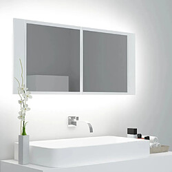 vidaXL Armoire salle de bain à miroir LED Blanc 100x12x45 cm Acrylique 