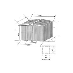 Vente-Unique Abri de jardin métal en acier galvanisé gris 8 m² - MANSO pas cher