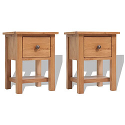 Maison Chic Lot de 2 Tables de chevet - Tables de Nuit 36x30x47 cm Bois de chêne massif