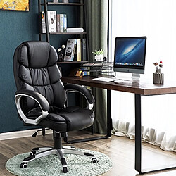 SONGMICS Noir Chaise Fauteuil de Bureau Chaise pour Ordinateur Hauteur réglable PU OBG24B