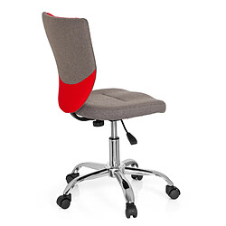 Chaise de bureau enfant / Siège de bureau enfant KIDDY COMFORT tissu gris/rouge hjh OFFICE pas cher