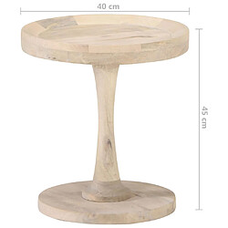 Avis vidaXL Table d'appoint Ø40x45 cm Bois de manguier massif