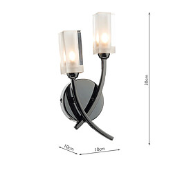 Acheter Luminaire Center Applique murale Morgan chrome noir et verre 2 ampoules