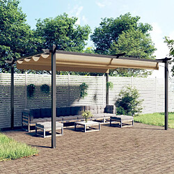 vidaXL Tonnelle de jardin avec toit rétractable 4x3 m Taupe 