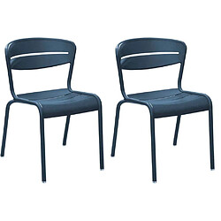 OCEO BY PROLOISIRS Chaises terrasse en aluminium Haora (Lot de 2) bleu.