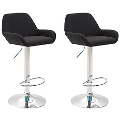 Non Lot de 2 tabourets de bar Braga tissu chrome 