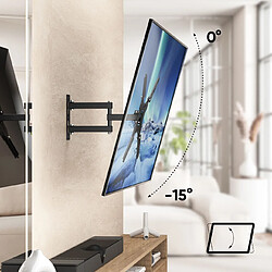 Avis Onkron Support Television Mural Pivotant Inclinable pour 26 - 55 Pouces Ecran & TV, Support Mural TV de 40 kg - Bras TV Mural Articulé avec VESA 75x75 - VESA 400x400/Fixation Murale TV STE344-B Noir