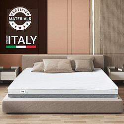 The White Stone Matelas Double 140x170 à mémoire orthopédique | Hauteur 25 cm | Made in Italy