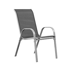 Habitat Et Jardin Fauteuil jardin Textilène Cordoba - Phoenix - Gris foncé/Argenté - Lot de 4