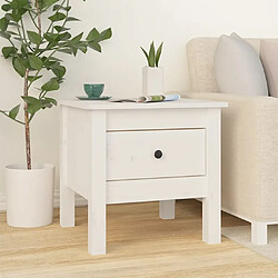 vidaXL Table d'appoint Blanc 40x40x39 cm Bois massif de pin