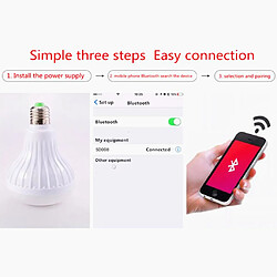 12W E27 LED RGB Sans Fil Bluetooth Music Play Haut-parleur Et Lampe Ampoule