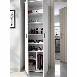 Youdoit Armoire 2 portes pour chaussures - Blanc - 190 x 35 x hauteur 61 cm - FIT