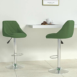 vidaXL Tabourets de bar lot de 2 vert foncé velours 