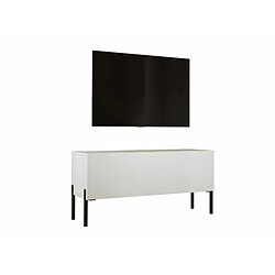 3XELIVING Meuble TV en couleur Cachemire avec pieds droits en noir, D: l : 100 cm, H : 52 cm, P : 32 cm