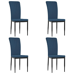 Maison Chic Lot de 4 Chaises à manger,Chaise pour cuisine Bleu Velours -MN32176