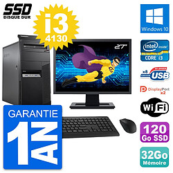 PC Tour Lenovo M83 Ecran 27" Intel i3-4130 RAM 32Go SSD 120Go Windows 10 Wifi · Occasion 