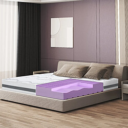 The White Stone Matelas Double King-Size 190 x 205 à mémoire | Premium Quality | Hauteur 25 cm | Made in Italy 