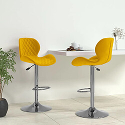 vidaXL Tabourets de bar lot de 2 jaune moutarde velours 