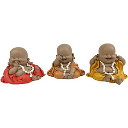 Origen Bouddha décoratif voit entend et parle rieurs (Lot de 3). Bouddha décoratif voit entend et parle rieurs (Lot de 3)