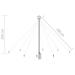 vidaXL Lumières d'arbre de Noël Int/Extérieur 400 LED colorées 2,5 m pas cher